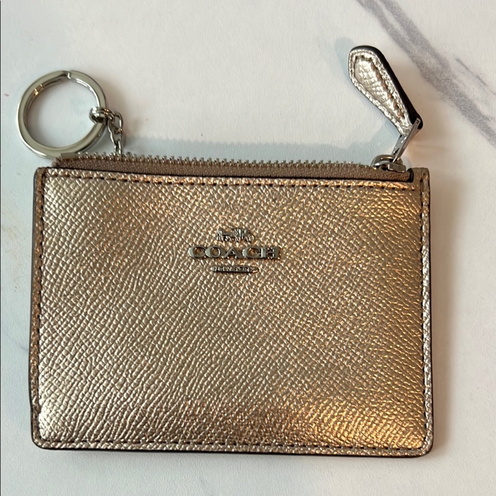 Coach Metallic Gold Keychain Pouch